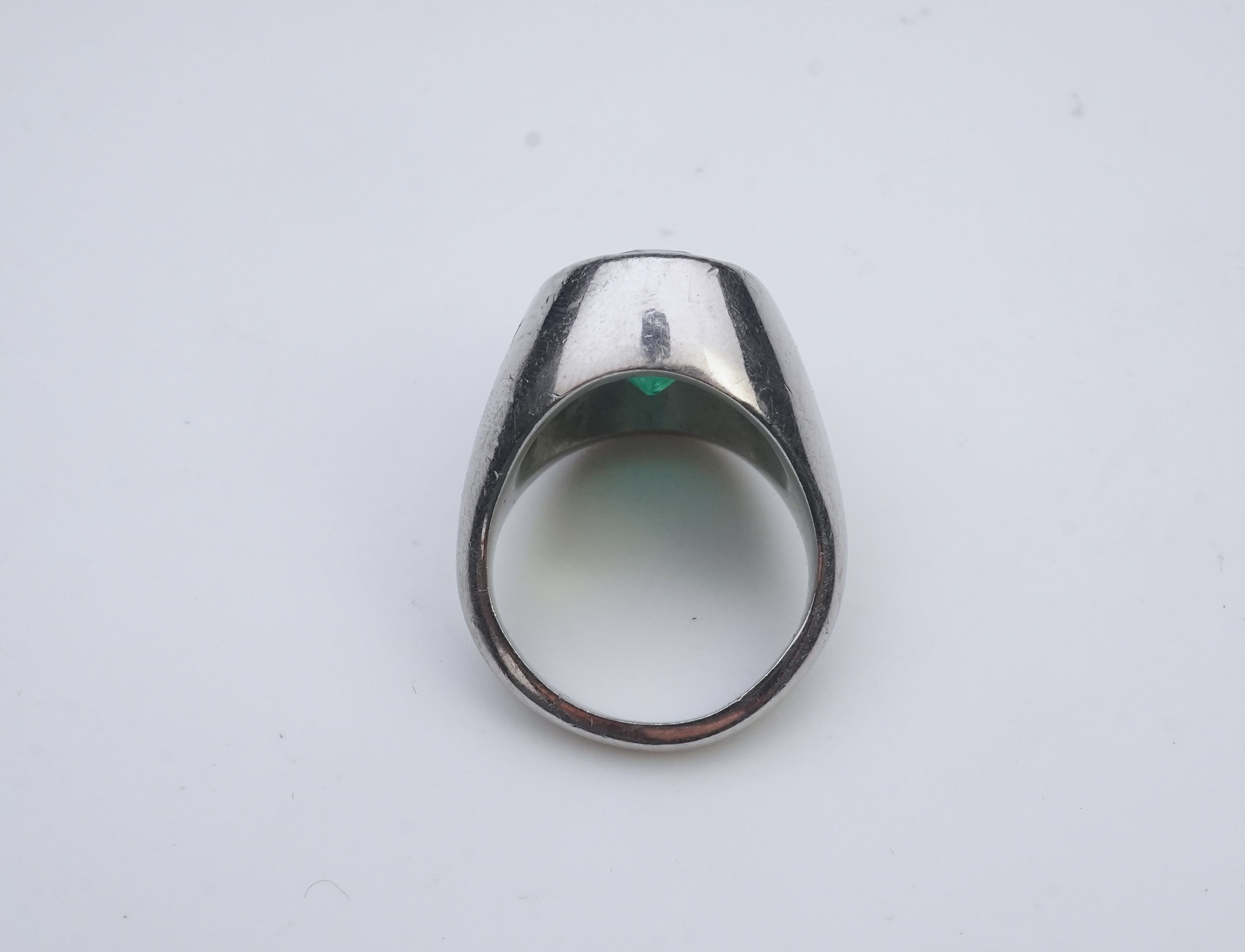 An emerald signet ring